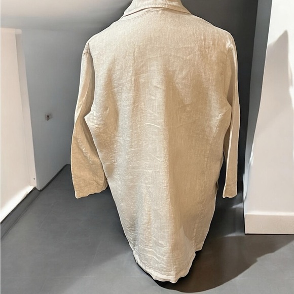 Sabina Cream Blazer Lightweight Linen Notched Lapels - Picture 3 of 5